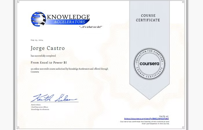 From Excel to Power BI Certificate
